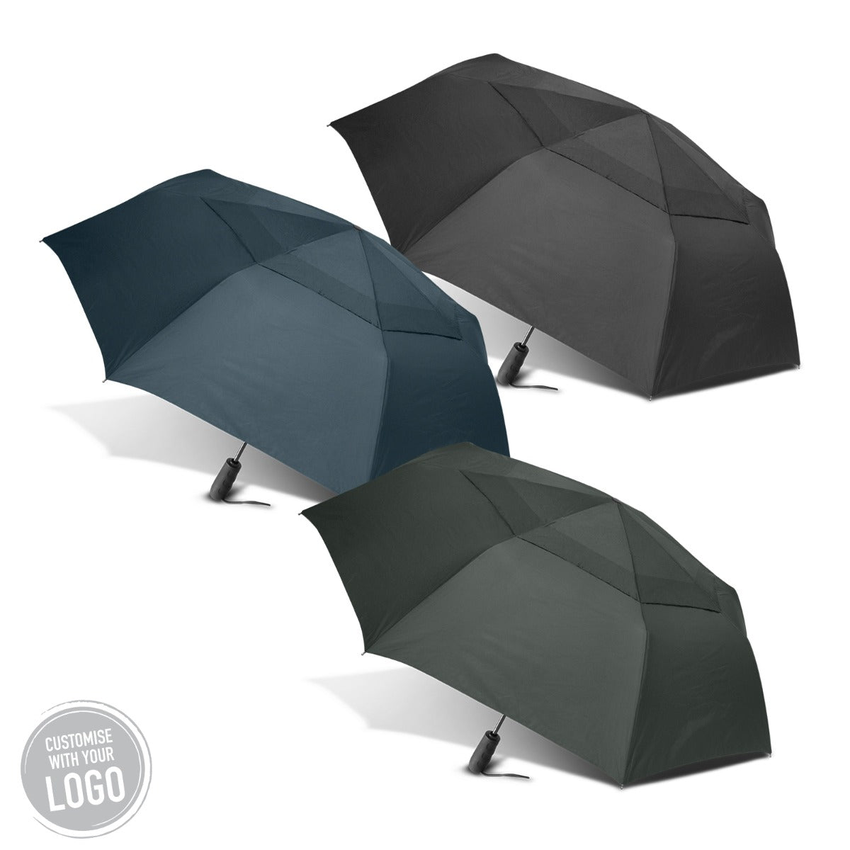 Tri-Fold Business Pongee Umbrellas
